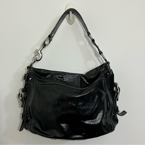 Coach patent leather hobo handbag in black - Picture 11 of 15